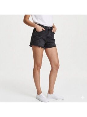 High-Rise Black Denim Cutoff Shorts NWT! Divided by H&M
